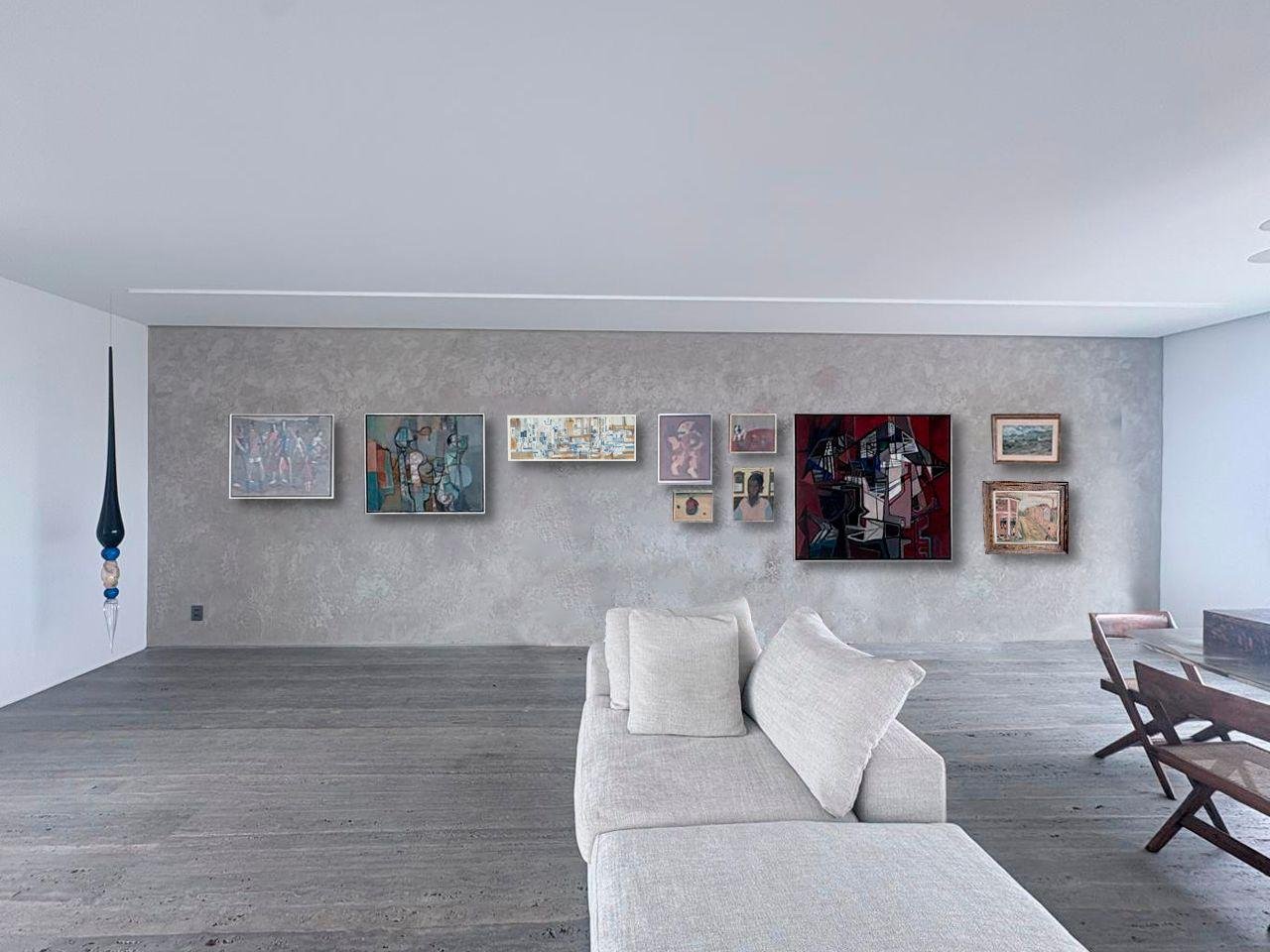 Obra de arte posicionada no ambiente